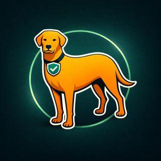 Logotipo de RingoChecker con el perro de marca